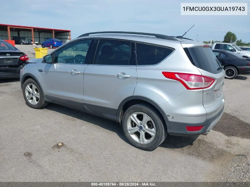 2016 Ford Escape Se VIN: 1FMCU0GX3GUA19743 Lot: 40189764