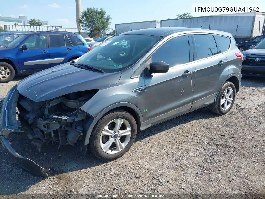 2016 Ford Escape Se VIN: 1FMCU0G79GUA41942 Lot: 40204933