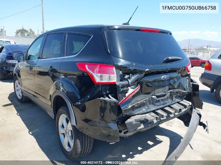 2016 Ford Escape Se VIN: 1FMCU0G75GUB66758 Lot: 40214172