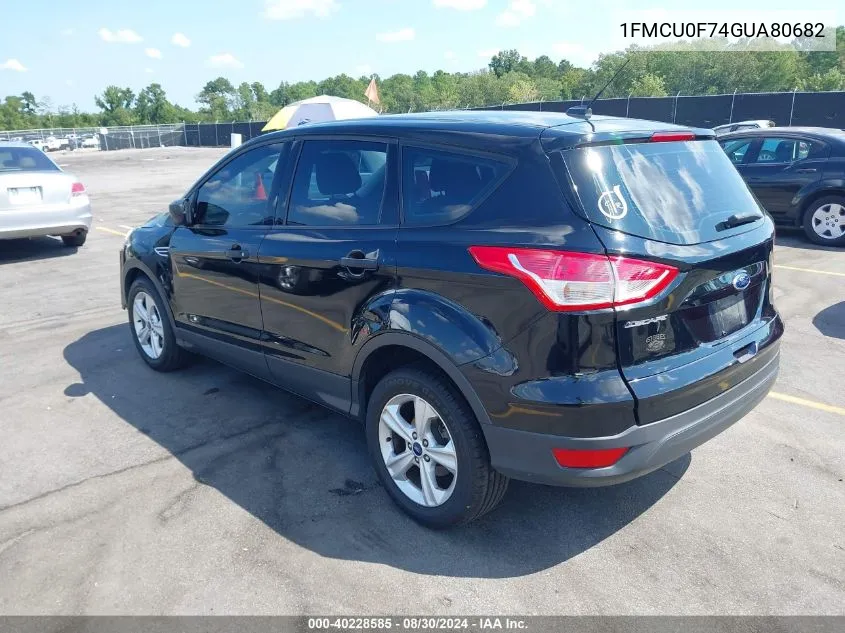 2016 Ford Escape S VIN: 1FMCU0F74GUA80682 Lot: 40228585