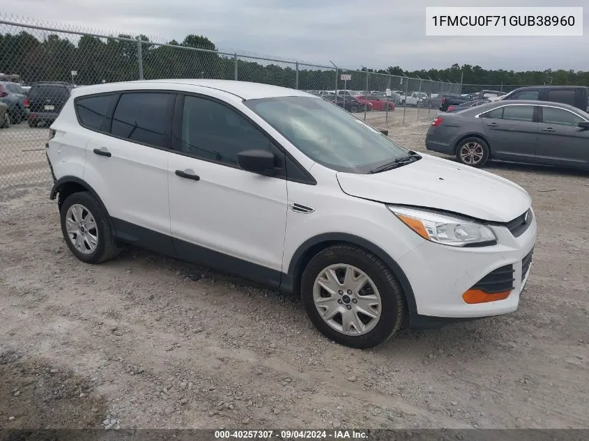 2016 Ford Escape S VIN: 1FMCU0F71GUB38960 Lot: 40257307