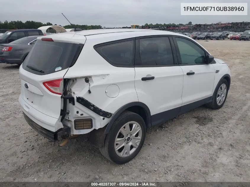 2016 Ford Escape S VIN: 1FMCU0F71GUB38960 Lot: 40257307