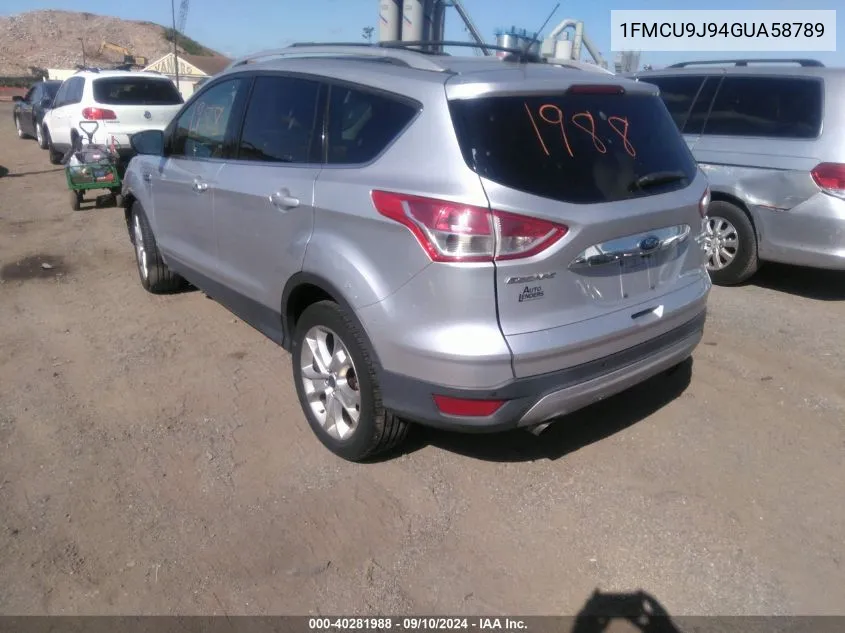 2016 Ford Escape Titanium VIN: 1FMCU9J94GUA58789 Lot: 40281988