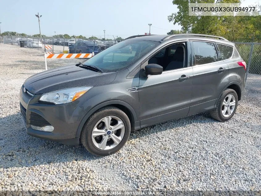 2016 Ford Escape Se VIN: 1FMCU0GX3GUB94977 Lot: 40324554