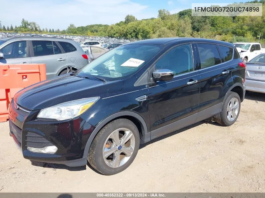 2016 Ford Escape Se VIN: 1FMCU0G72GUC74898 Lot: 40352322