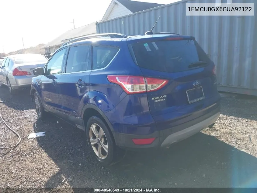 2016 Ford Escape Se VIN: 1FMCU0GX6GUA92122 Lot: 40540549