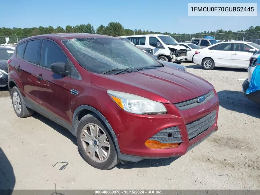 2016 Ford Escape S VIN: 1FMCU0F70GUB52445 Lot: 40569978