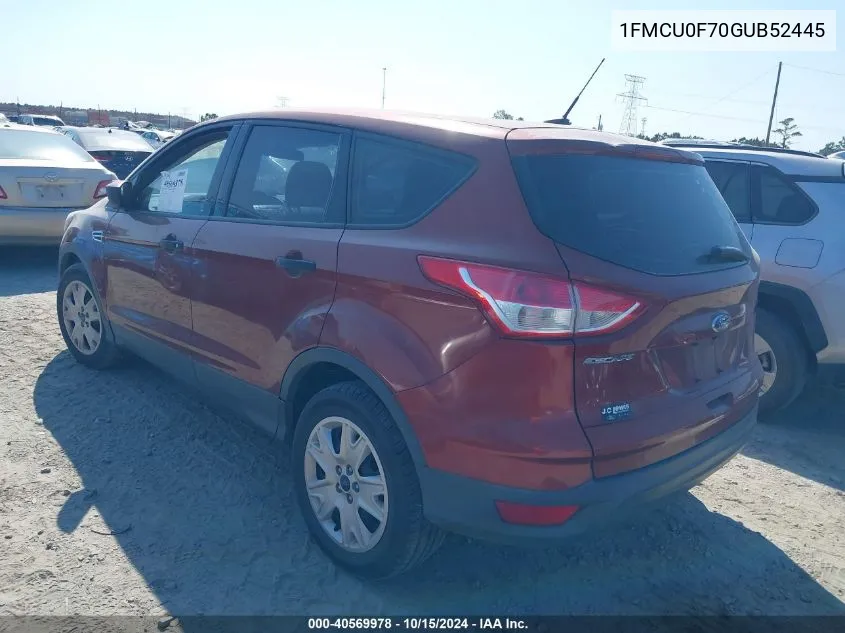 2016 Ford Escape S VIN: 1FMCU0F70GUB52445 Lot: 40569978