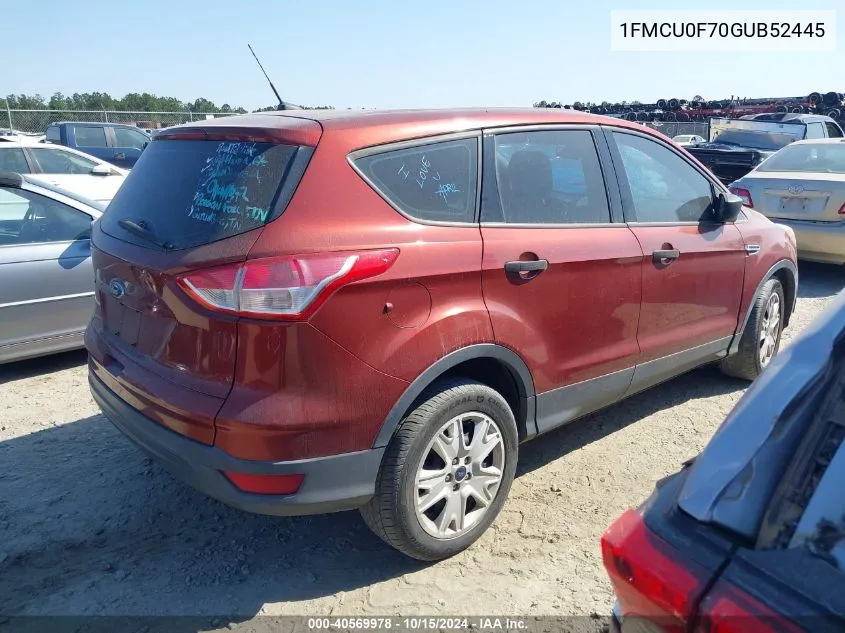 2016 Ford Escape S VIN: 1FMCU0F70GUB52445 Lot: 40569978