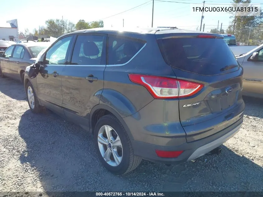 2016 Ford Escape Se VIN: 1FMCU0GX6GUA81315 Lot: 40572765