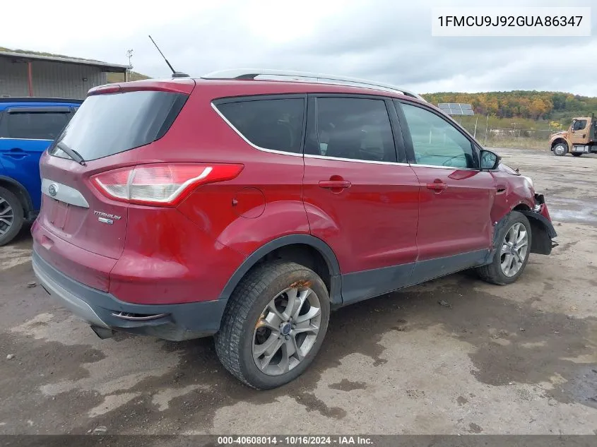 2016 Ford Escape Titanium VIN: 1FMCU9J92GUA86347 Lot: 40608014