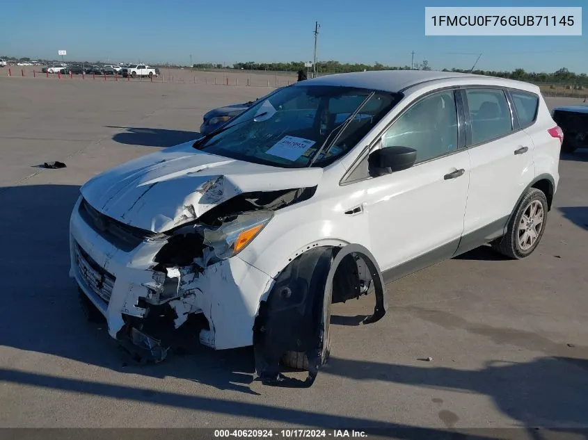 2016 Ford Escape S VIN: 1FMCU0F76GUB71145 Lot: 40620924