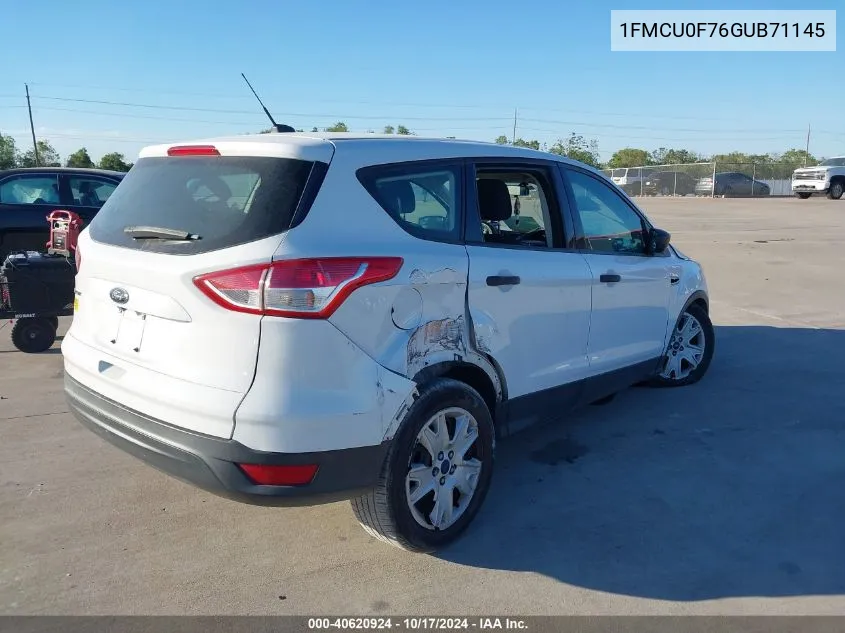 2016 Ford Escape S VIN: 1FMCU0F76GUB71145 Lot: 40620924