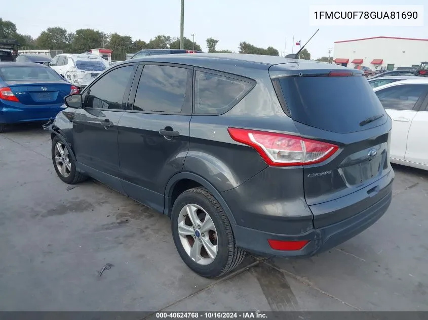 2016 Ford Escape S VIN: 1FMCU0F78GUA81690 Lot: 40624768