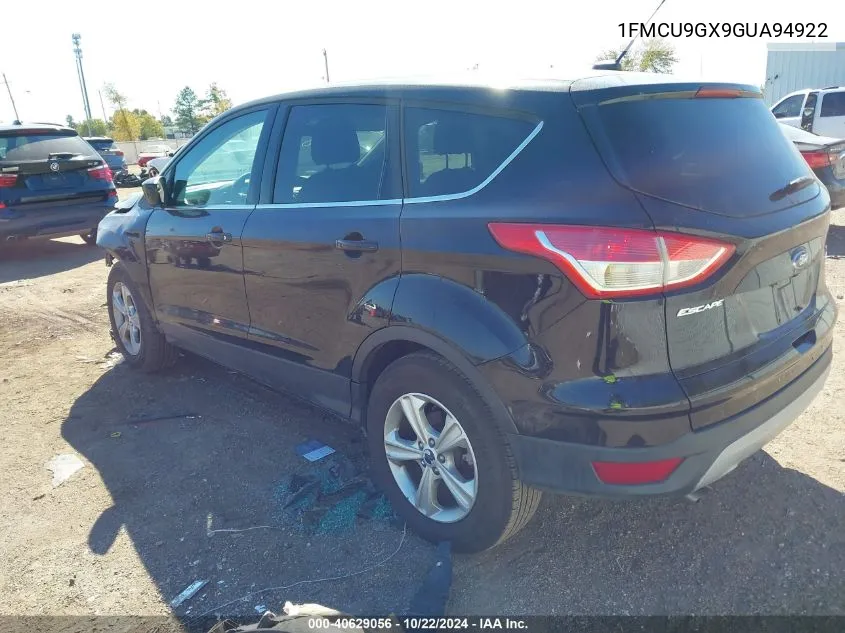 2016 Ford Escape Se VIN: 1FMCU9GX9GUA94922 Lot: 40629056