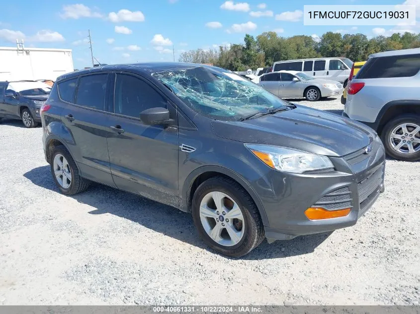 2016 Ford Escape S VIN: 1FMCU0F72GUC19031 Lot: 40661331