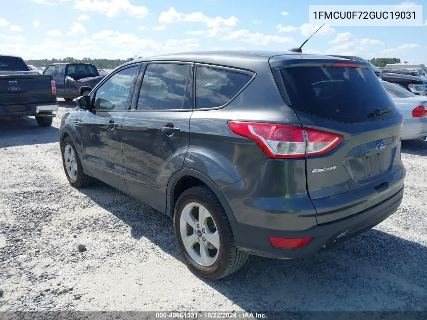 2016 Ford Escape S VIN: 1FMCU0F72GUC19031 Lot: 40661331