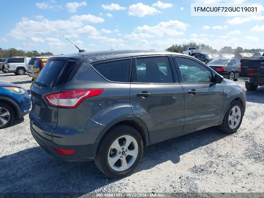 2016 Ford Escape S VIN: 1FMCU0F72GUC19031 Lot: 40661331