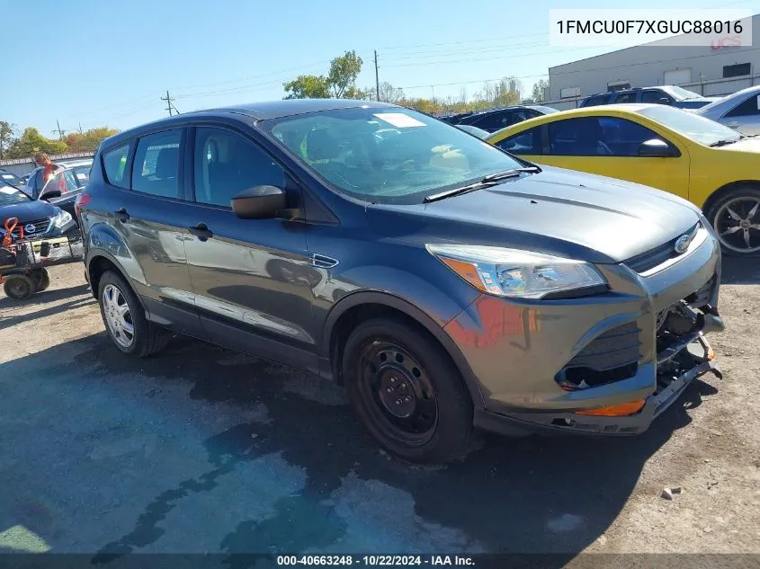 2016 Ford Escape S VIN: 1FMCU0F7XGUC88016 Lot: 40663248