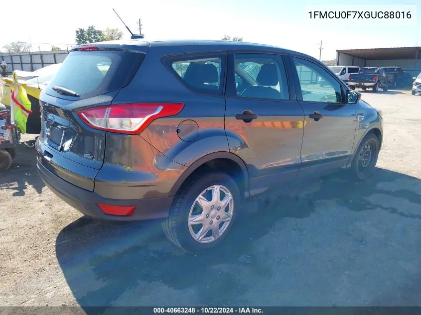 2016 Ford Escape S VIN: 1FMCU0F7XGUC88016 Lot: 40663248