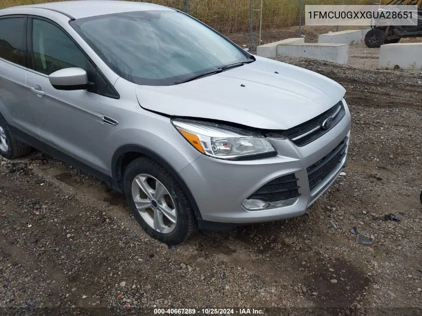 2016 Ford Escape Se VIN: 1FMCU0GXXGUA28651 Lot: 40667289