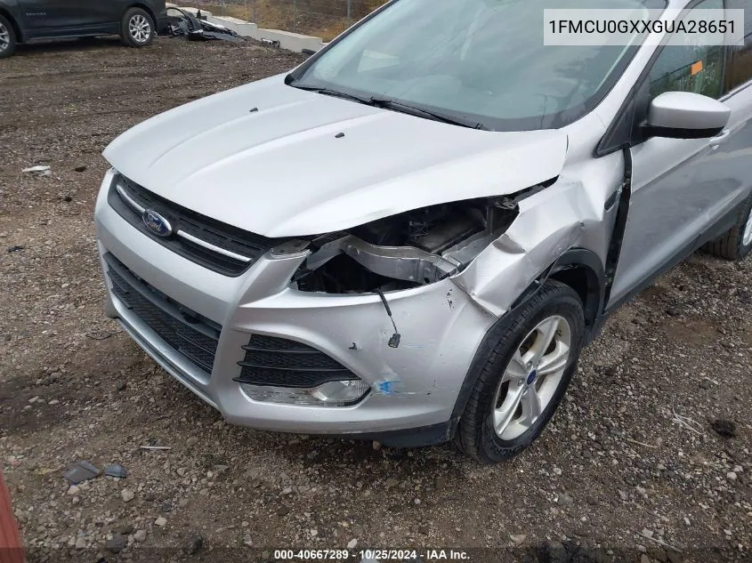 2016 Ford Escape Se VIN: 1FMCU0GXXGUA28651 Lot: 40667289