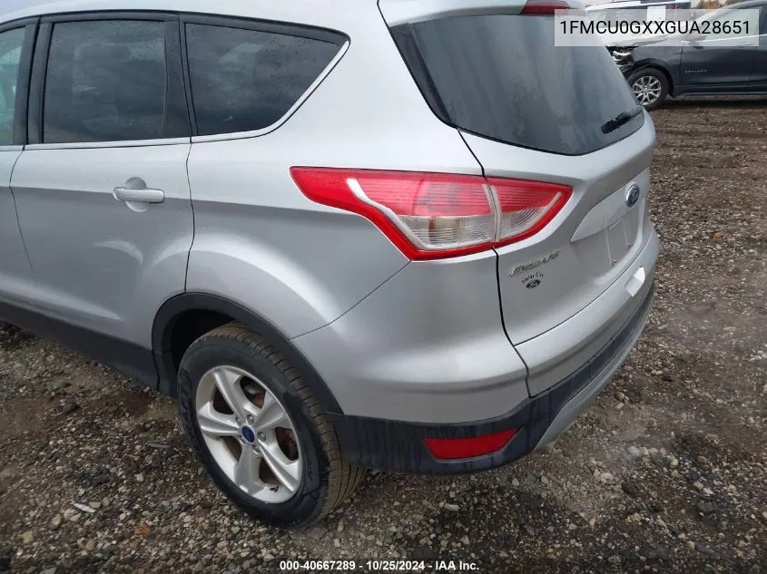 2016 Ford Escape Se VIN: 1FMCU0GXXGUA28651 Lot: 40667289