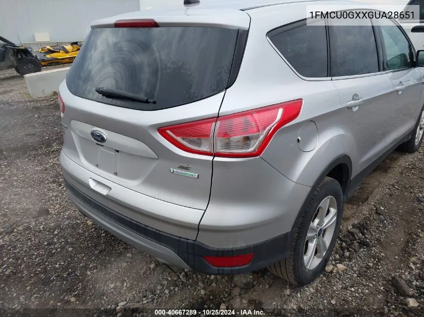 2016 Ford Escape Se VIN: 1FMCU0GXXGUA28651 Lot: 40667289