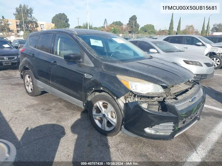 2016 Ford Escape Se VIN: 1FMCU0GX5GUB15681 Lot: 40707435