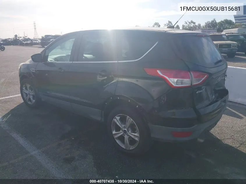 2016 Ford Escape Se VIN: 1FMCU0GX5GUB15681 Lot: 40707435