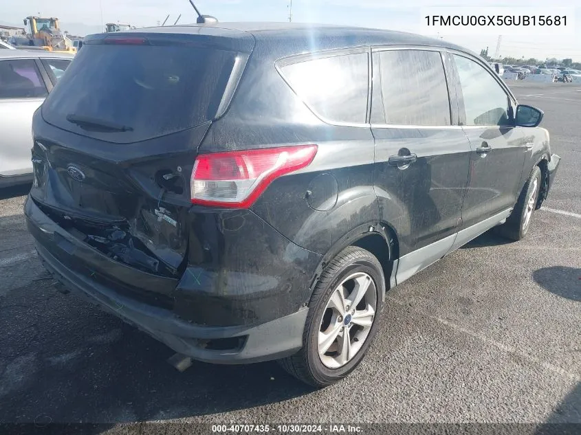 2016 Ford Escape Se VIN: 1FMCU0GX5GUB15681 Lot: 40707435