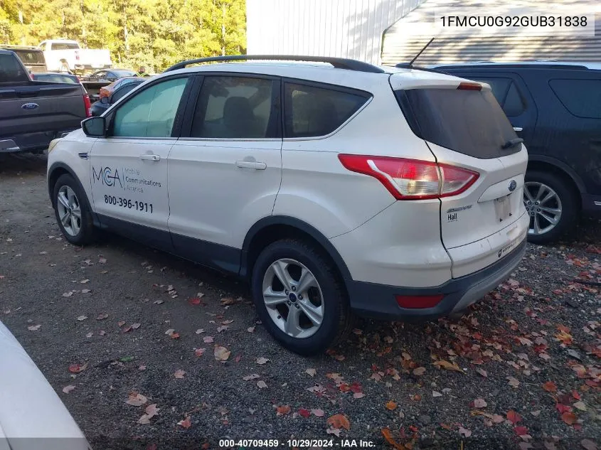 2016 Ford Escape Se VIN: 1FMCU0G92GUB31838 Lot: 40709459