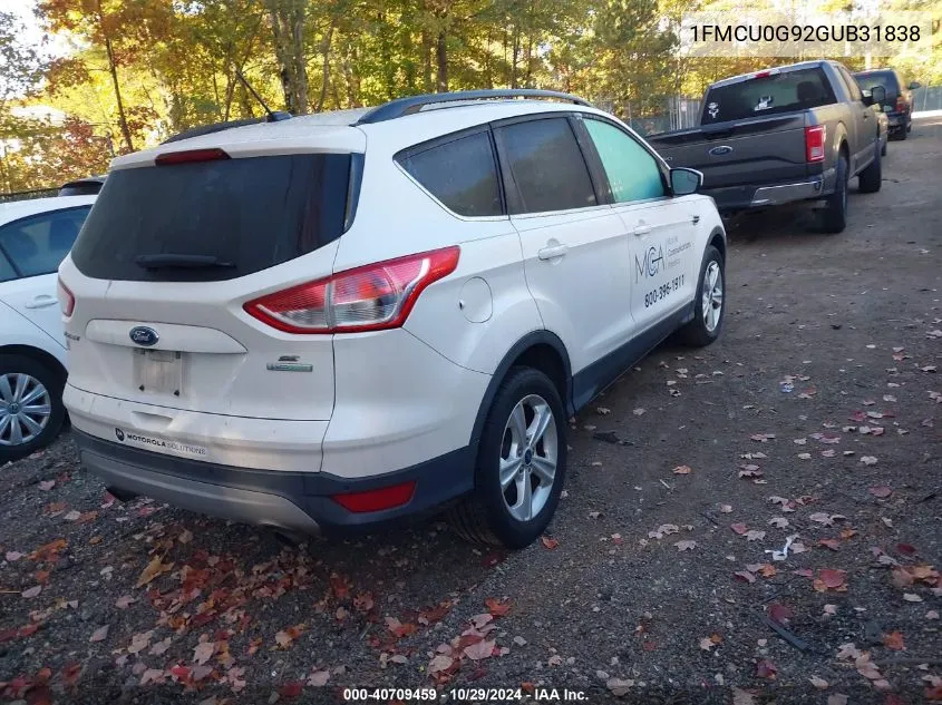 1FMCU0G92GUB31838 2016 Ford Escape Se