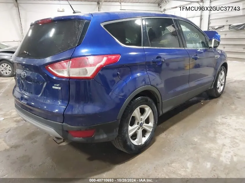 2016 Ford Escape Se VIN: 1FMCU9GX2GUC37743 Lot: 40710693