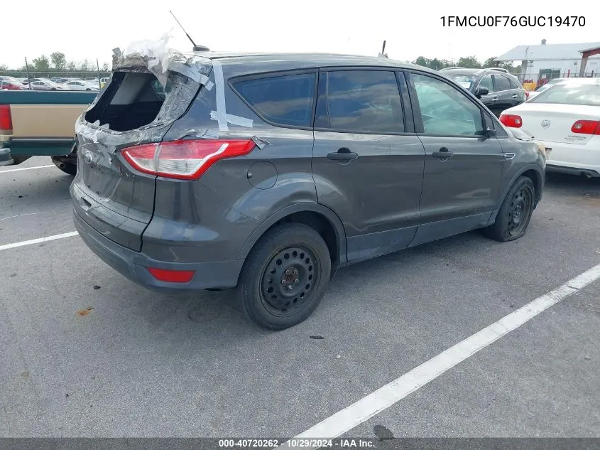 2016 Ford Escape S VIN: 1FMCU0F76GUC19470 Lot: 40720262