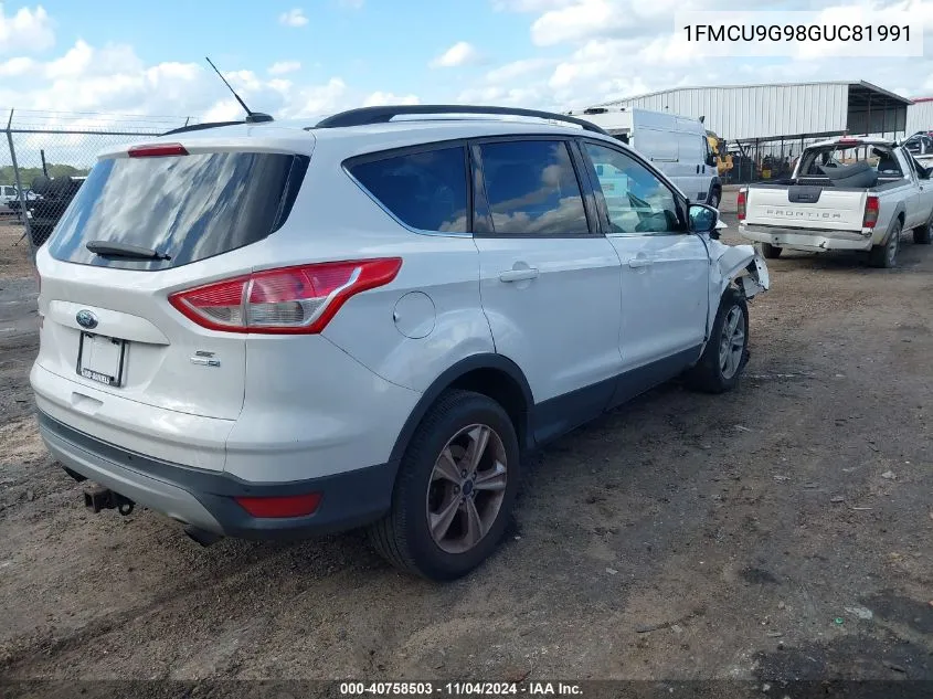 2016 Ford Escape Se VIN: 1FMCU9G98GUC81991 Lot: 40758503