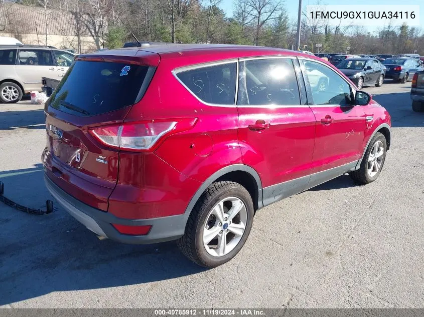 2016 Ford Escape Se VIN: 1FMCU9GX1GUA34116 Lot: 40785912