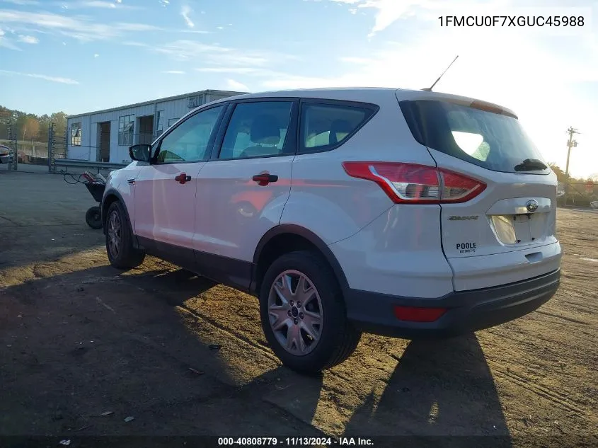 2016 Ford Escape S VIN: 1FMCU0F7XGUC45988 Lot: 40808779