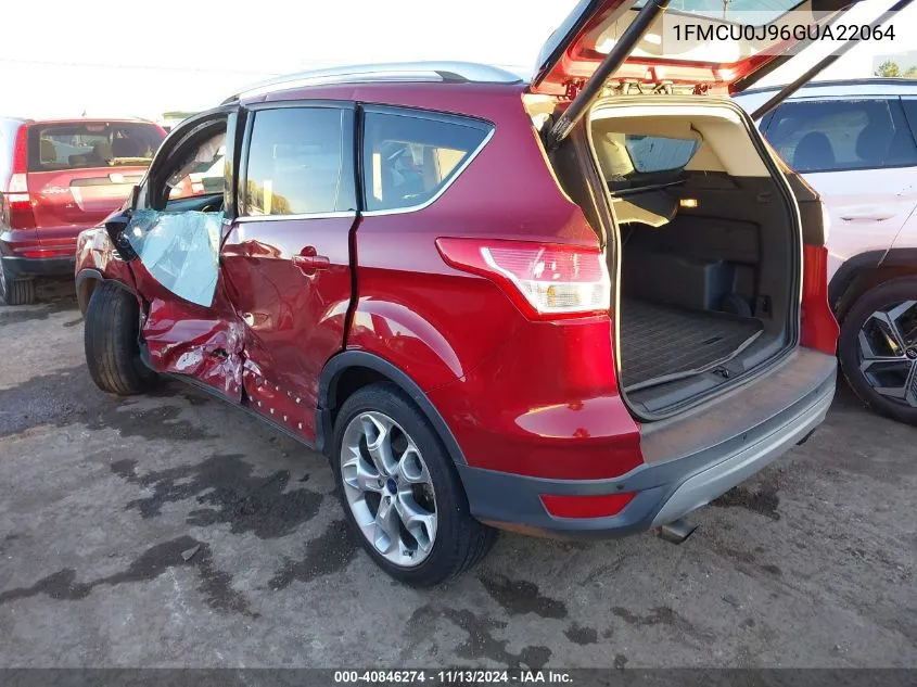 2016 Ford Escape Titanium VIN: 1FMCU0J96GUA22064 Lot: 40846274