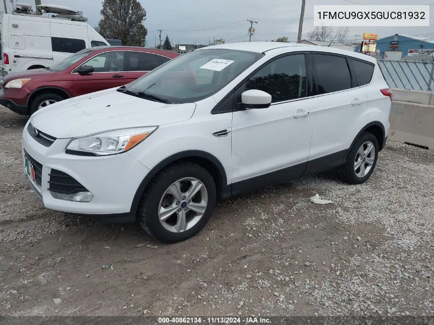 2016 Ford Escape Se VIN: 1FMCU9GX5GUC81932 Lot: 40862134