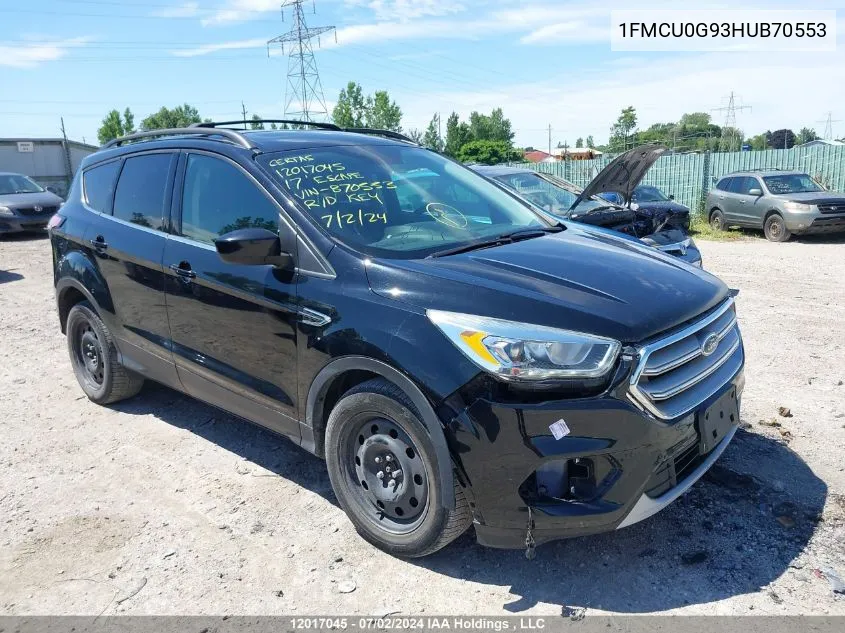 2017 Ford Escape Se VIN: 1FMCU0G93HUB70553 Lot: 12017045