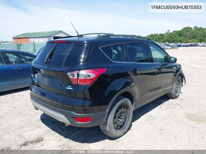 2017 Ford Escape Se VIN: 1FMCU0G93HUB70553 Lot: 12017045