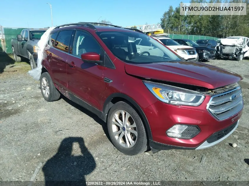 2017 Ford Escape Se VIN: 1FMCU9GD2HUA41597 Lot: 12082632