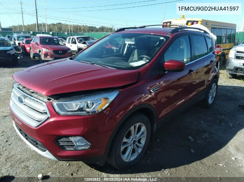 2017 Ford Escape Se VIN: 1FMCU9GD2HUA41597 Lot: 12082632