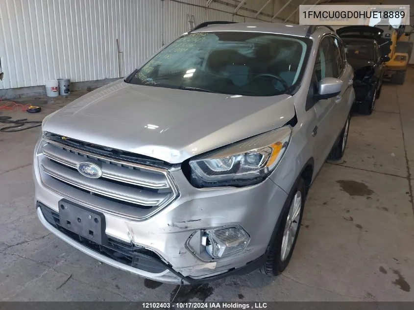 2017 Ford Escape Se VIN: 1FMCU0GD0HUE18889 Lot: 12102403