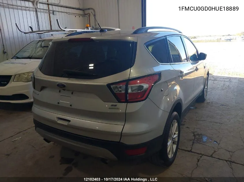 2017 Ford Escape Se VIN: 1FMCU0GD0HUE18889 Lot: 12102403