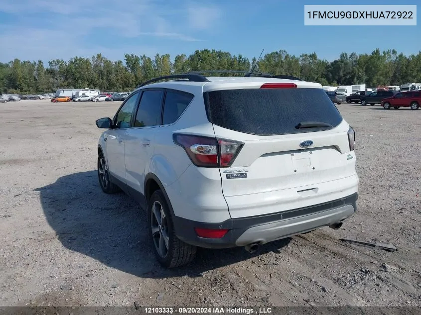 2017 Ford Escape VIN: 1FMCU9GDXHUA72922 Lot: 12103333