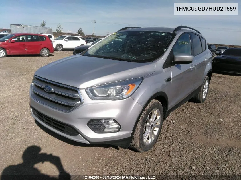 2017 Ford Escape Se VIN: 1FMCU9GD7HUD21659 Lot: 12104206