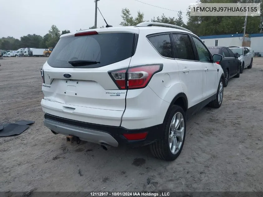 2017 Ford Escape Titanium VIN: 1FMCU9J97HUA65155 Lot: 12112917