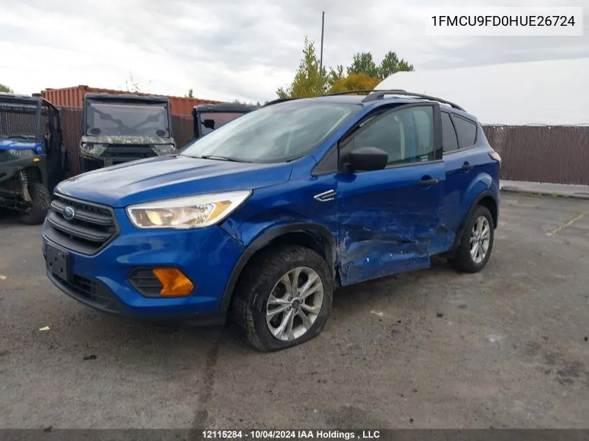 2017 Ford Escape S VIN: 1FMCU9FD0HUE26724 Lot: 12115284